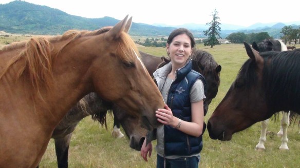 Alexandra Gritta and horses at the Duchess Sanctuary