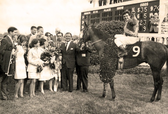 Dancer's Image in the Winner's Circle, 1968 Kentucky Derby.