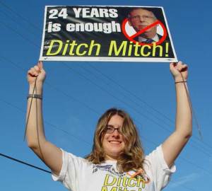 Ditch Mitch campaign poster.  Hillbilly Report.