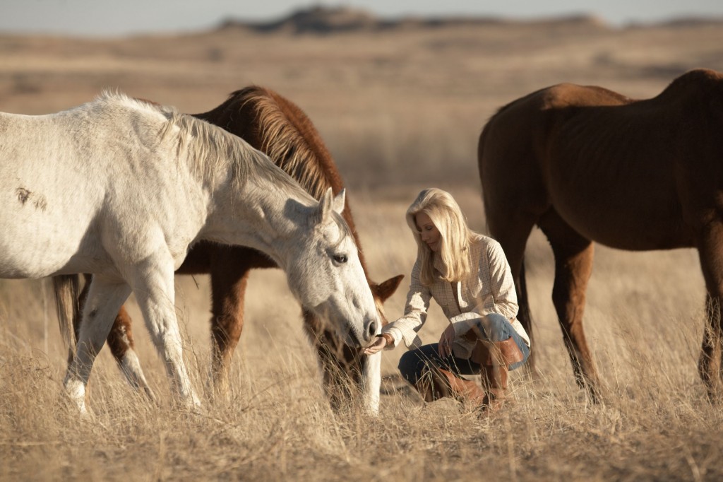 Madeleine Pickens and wild horses. Google image.