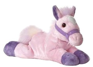 12 inch pink and purple plush pony by Aurora.