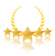 Five Gold Stars with Laurel Leaves Clipart. Via http://www.freeimages.com/
